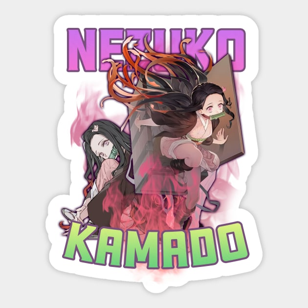 Bootleg Demon Slayer Nezuko Kamado Sticker by inosukeino